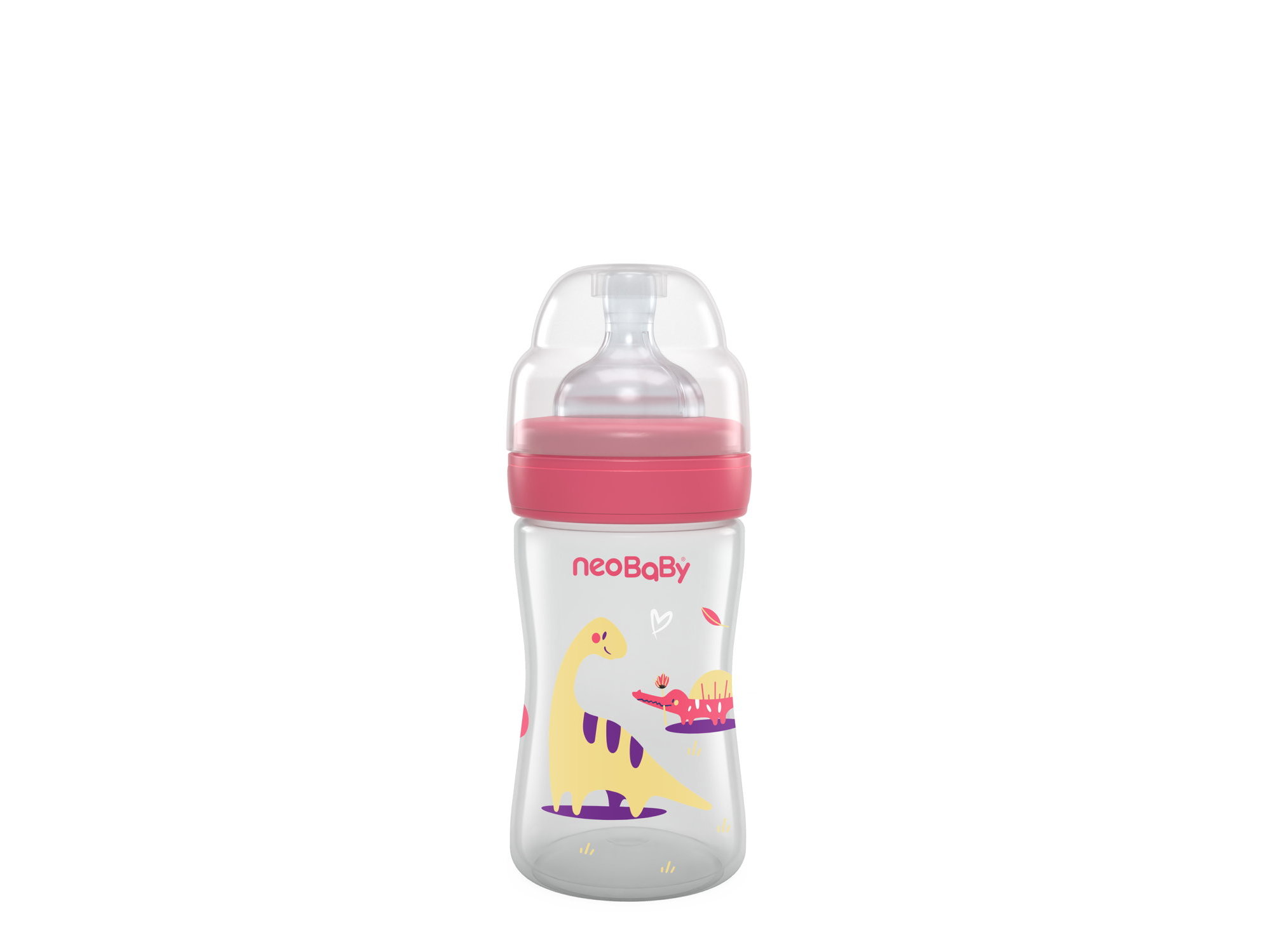 BIBERÃO PP 150ML NEO BABY ROSA TET.SILICONE