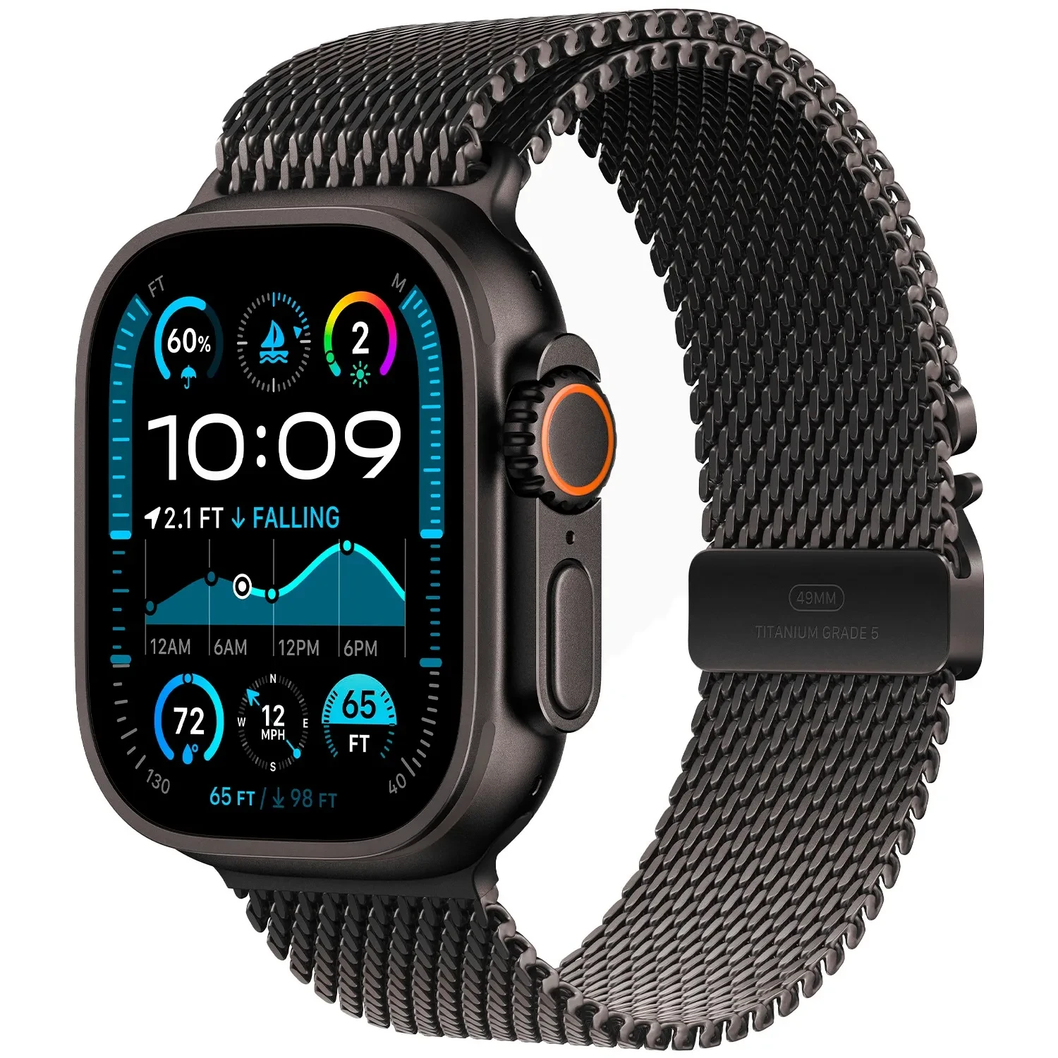 Apple Watch Ultra 2 GPS + Cellular 49mm Black Titanium Milanese Loop L MX5V3