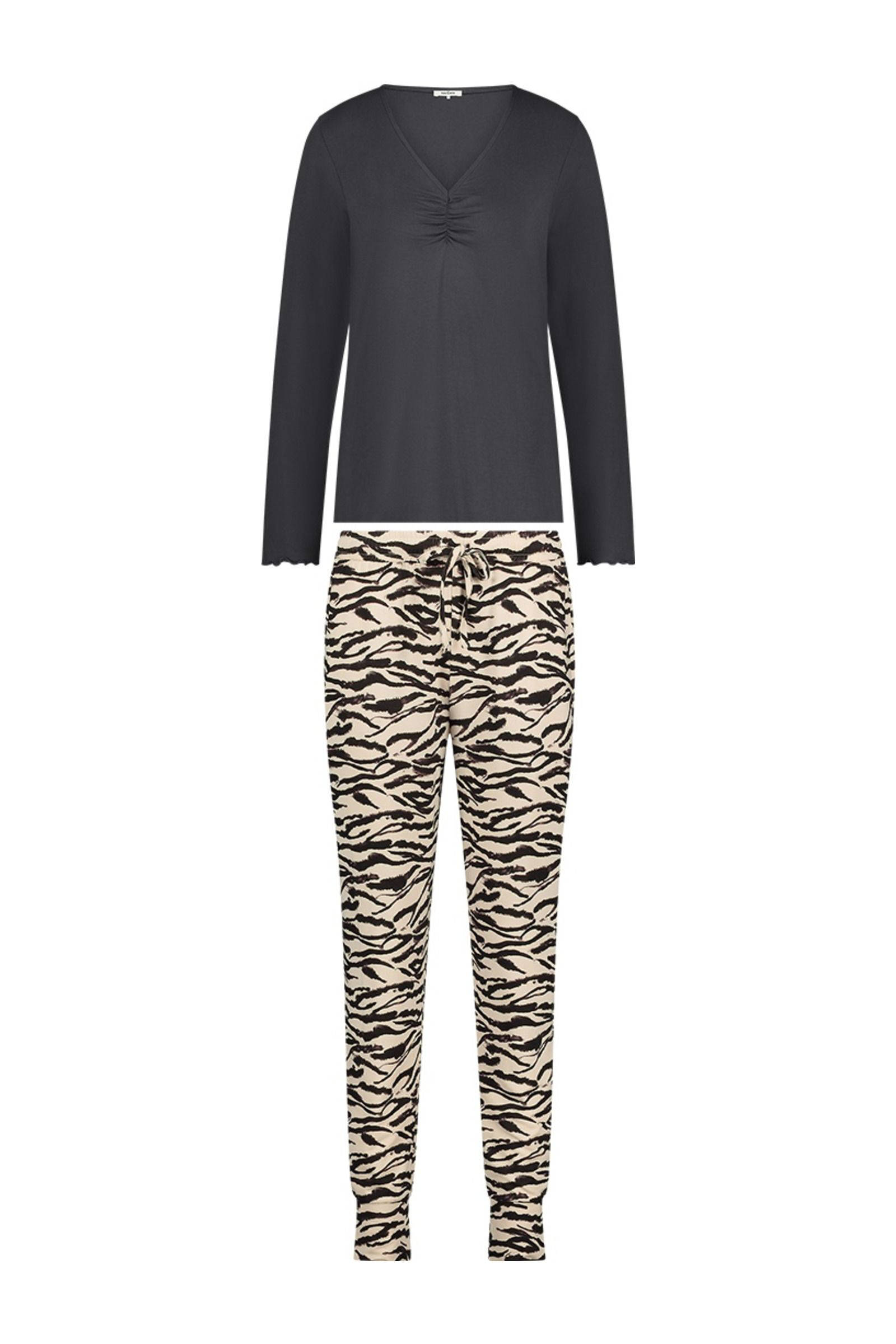 ten Cate pyjama donkergrijs/ecru/zwart