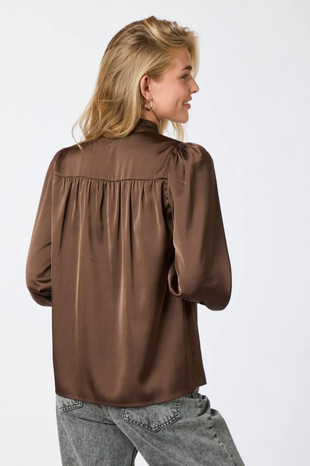 Neo Noir Jaz Bow Blouse brown