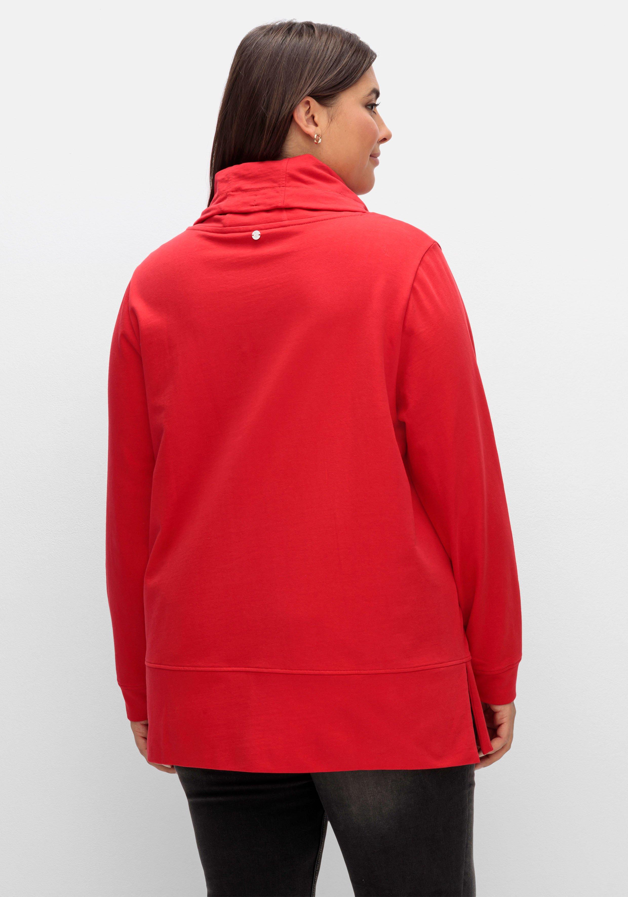 Sweatshirt mit Stehkragen und Applikation seitlich