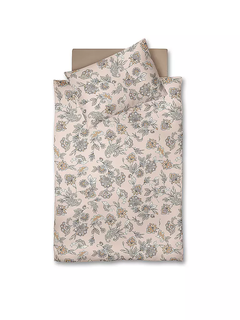 FLEURESSE Satin Bettwäsche MODERN GARDEN 70x90cm/140x200cm Sandstone beige