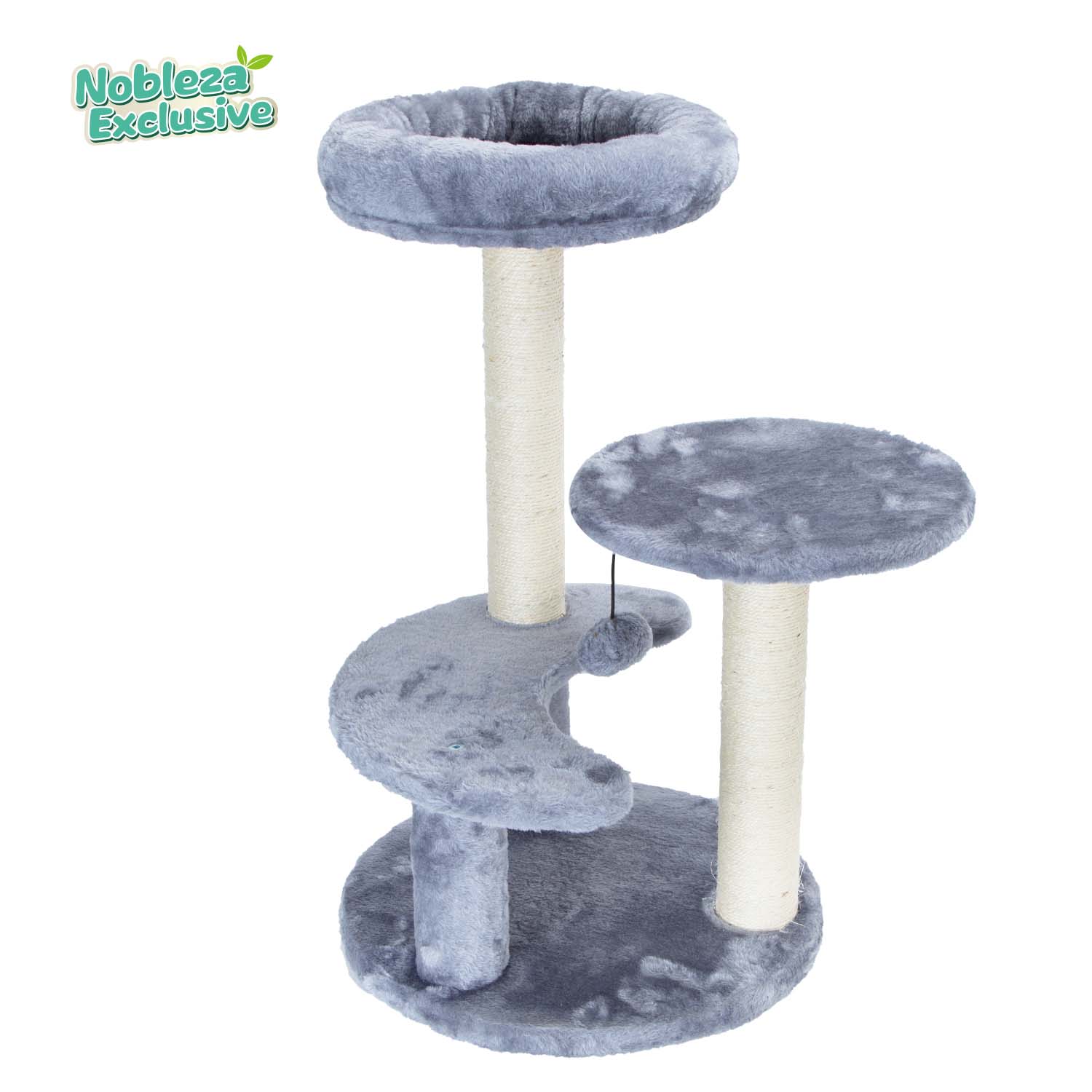 Arranhador para Gatos Nobleza - Dimensões: 40 x 40 x 65 cm, Cor: Cinza