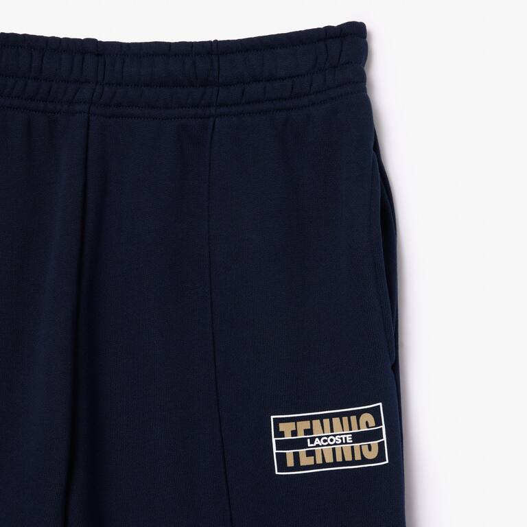 Pantalon de survêtement Jogger imprimé tennis en molleton Pantalons de survêtement - Bleu - Lacoste - Femme