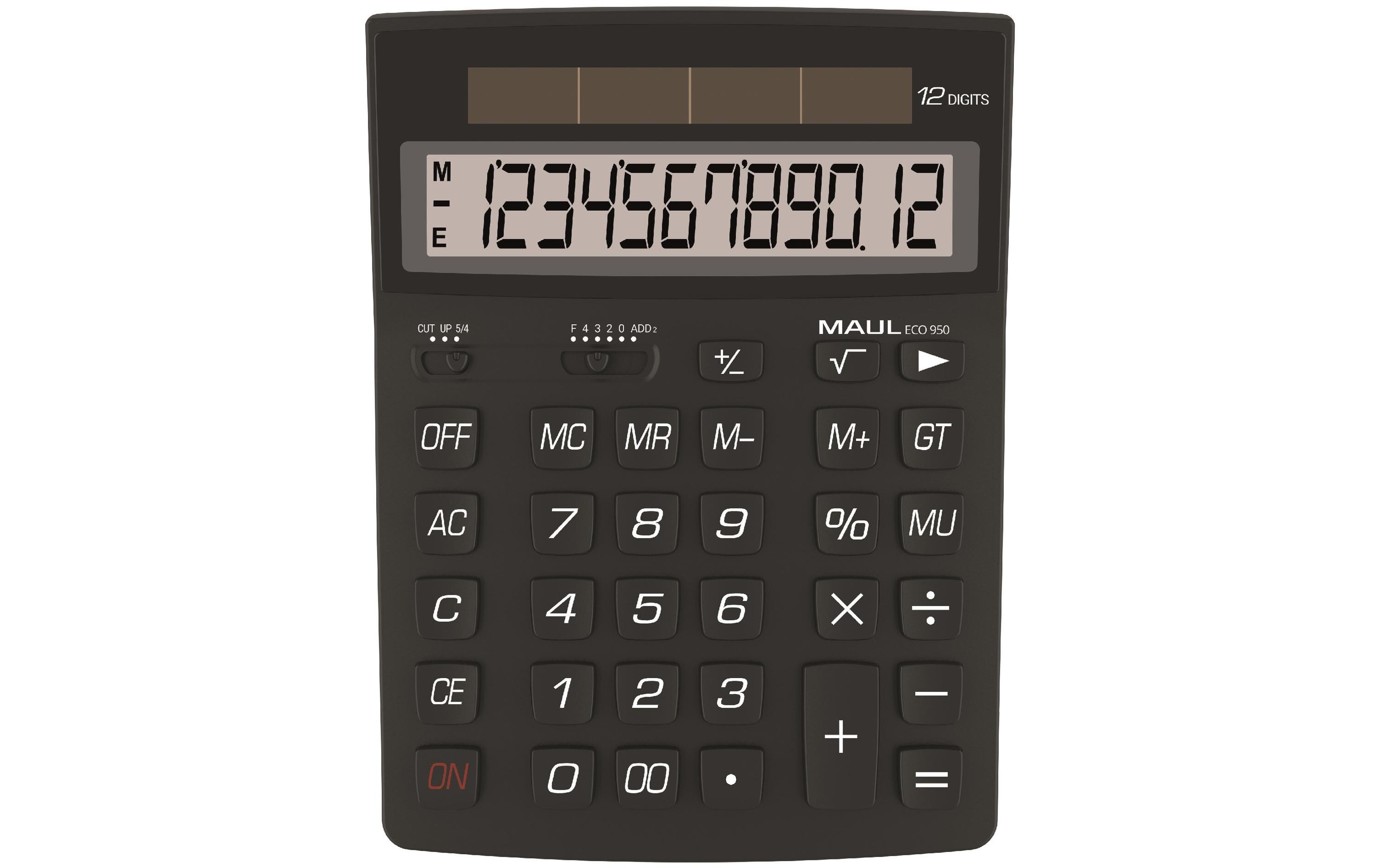 Taschenrechner ECO 950 SchwarzSolarbetriebener Tischrechner
