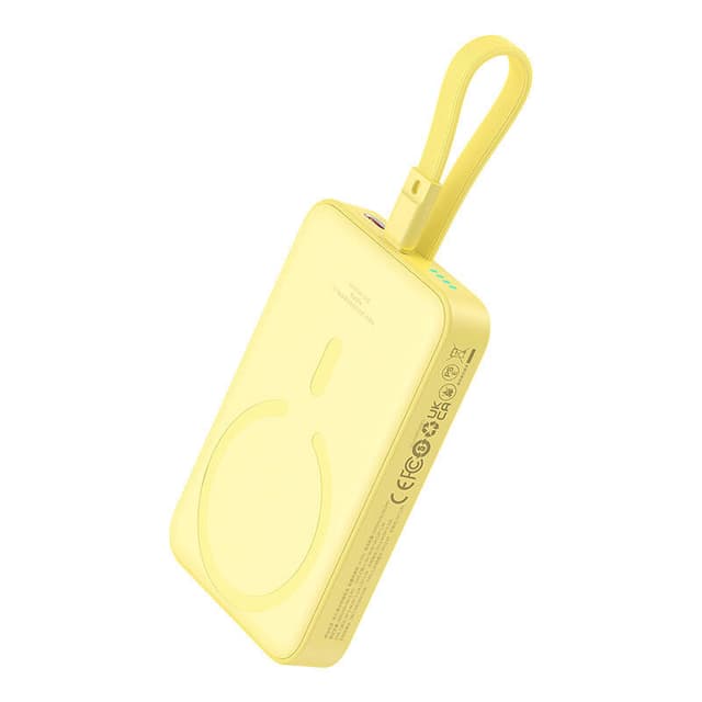 Powerbank Baseus Magnetic Mini 10000mAh, USB-C 20W MagSafe (gul)