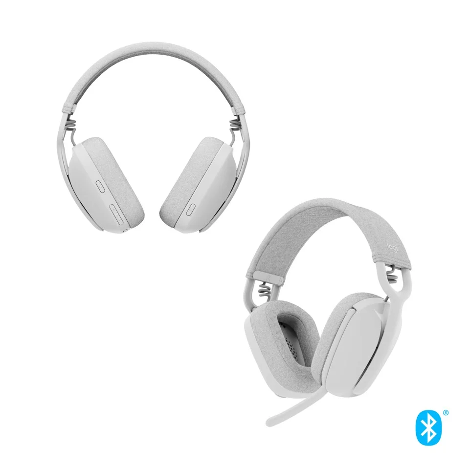 Logitech Zone Vibe 100 Trådløse over-ear letvægtshøretelefoner med støjreducerende mikrofon - OFF WHITE
