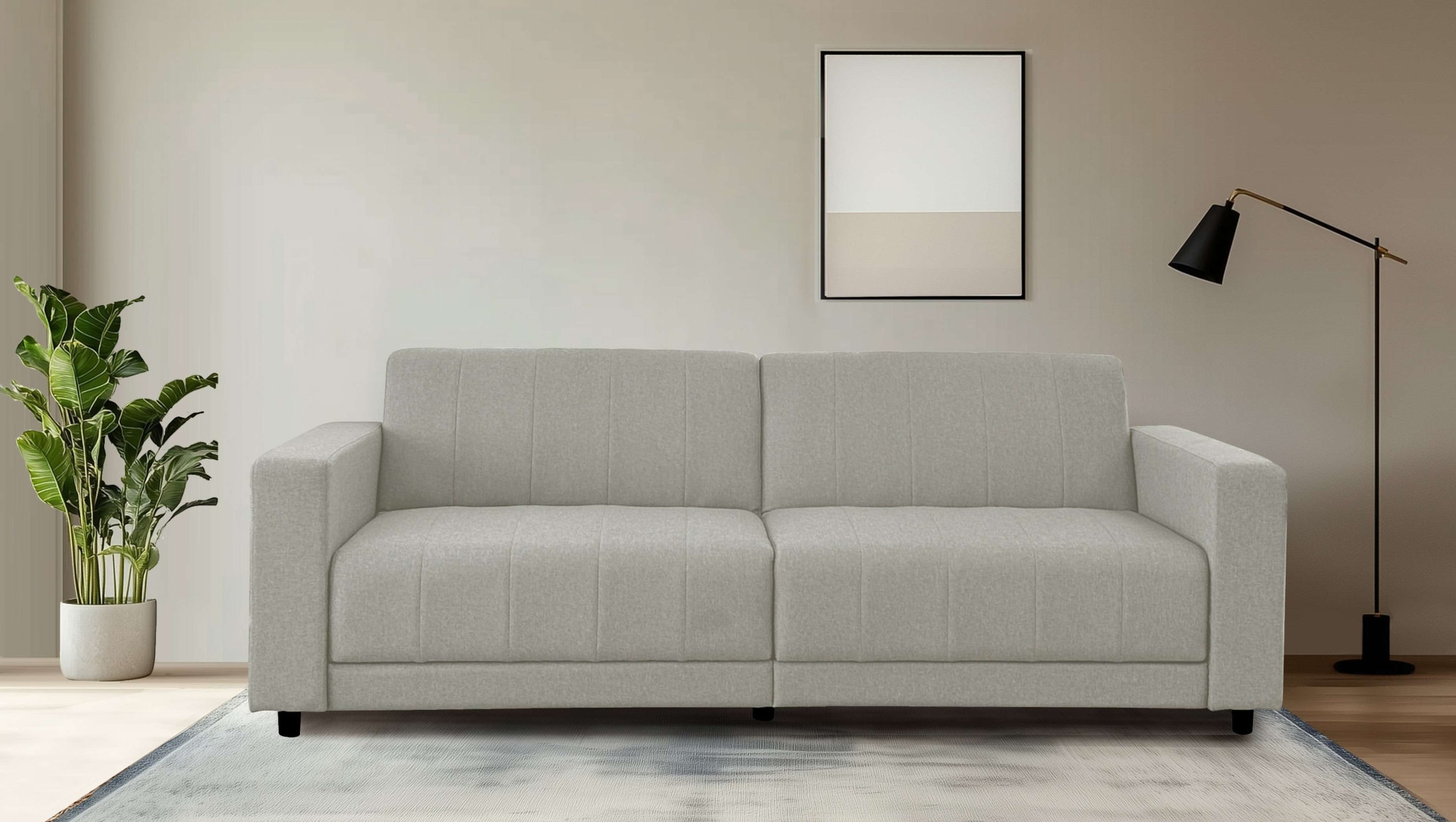 Dorel Home 3-Sitzer »Allie II Schlafsofa 225 cm« Bett-Funktion (108/190cm), Rückenlehne 2-teilig, mit Steppung