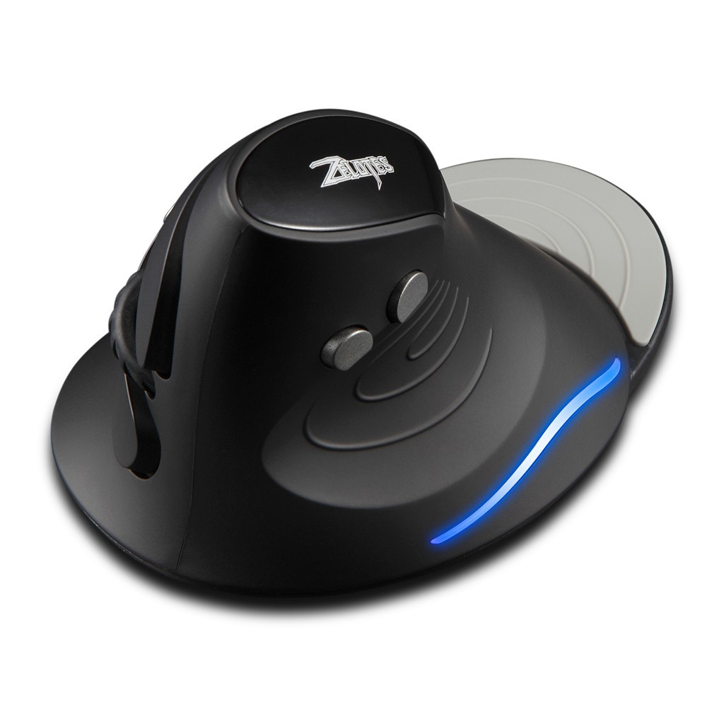 2.4GHz Ergonomische Optische Wireless Maus 2400 DPI mit 6 Tasten / LED Beleuchtung (Batteriebetrieben) - Schwarz