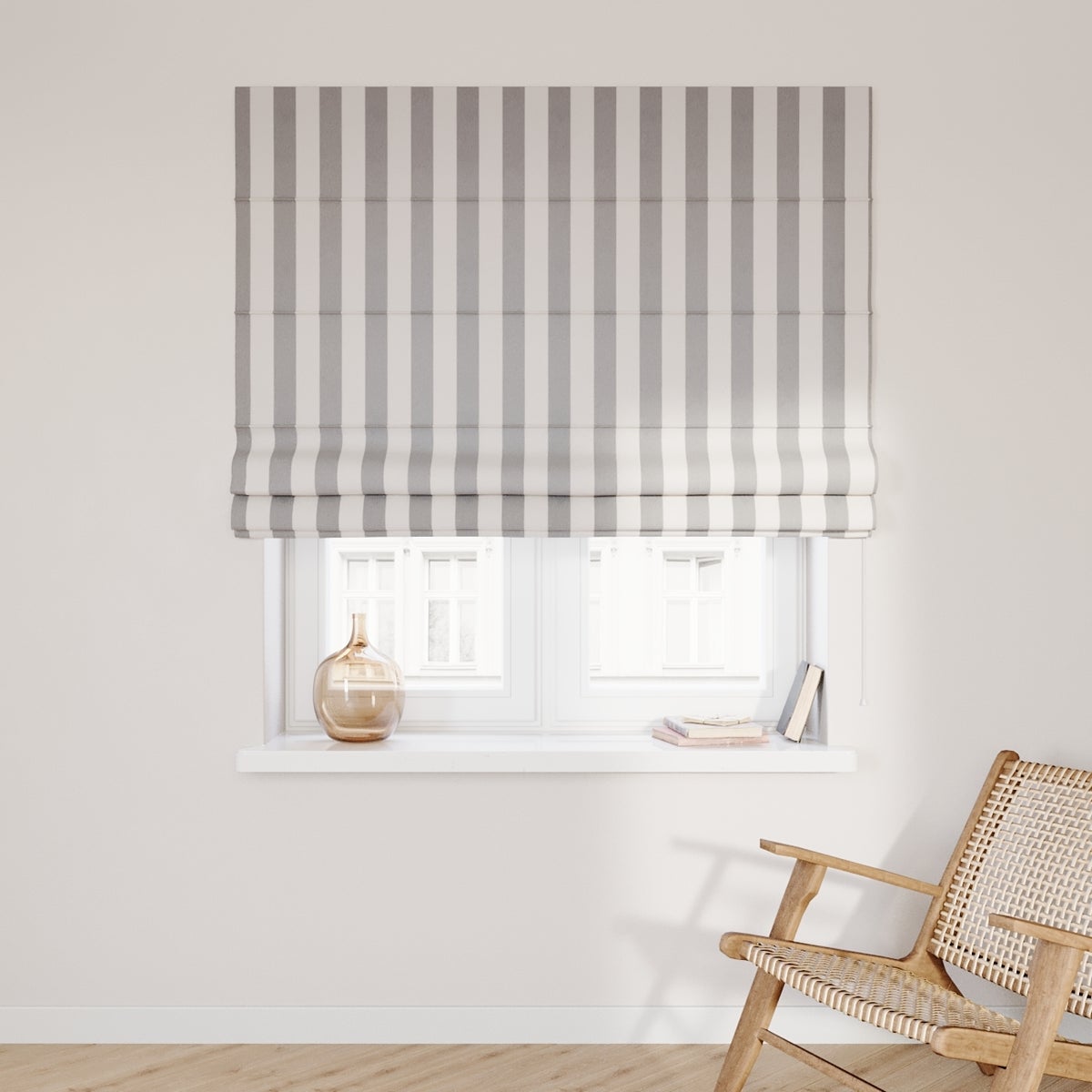 Vouwgordijn Quadro wit en grijs, 120x160 cm