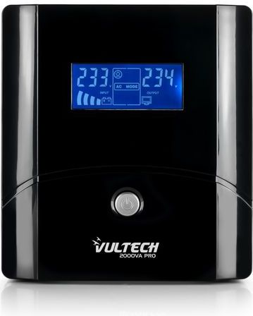 Vultech - UPS2000VA-PRO - UPS - Zwart - Line-interactive 2 kVA 1025 W met 4 AC-uitgangen