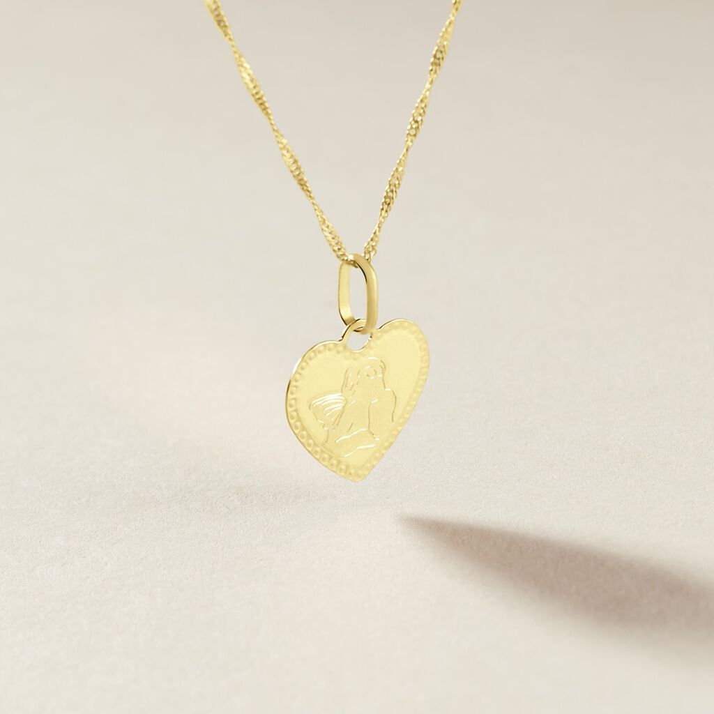 Pendentif Ange Coeur Or Jaune