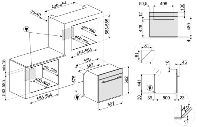 Smeg ovn SF6101TB3 indbygget