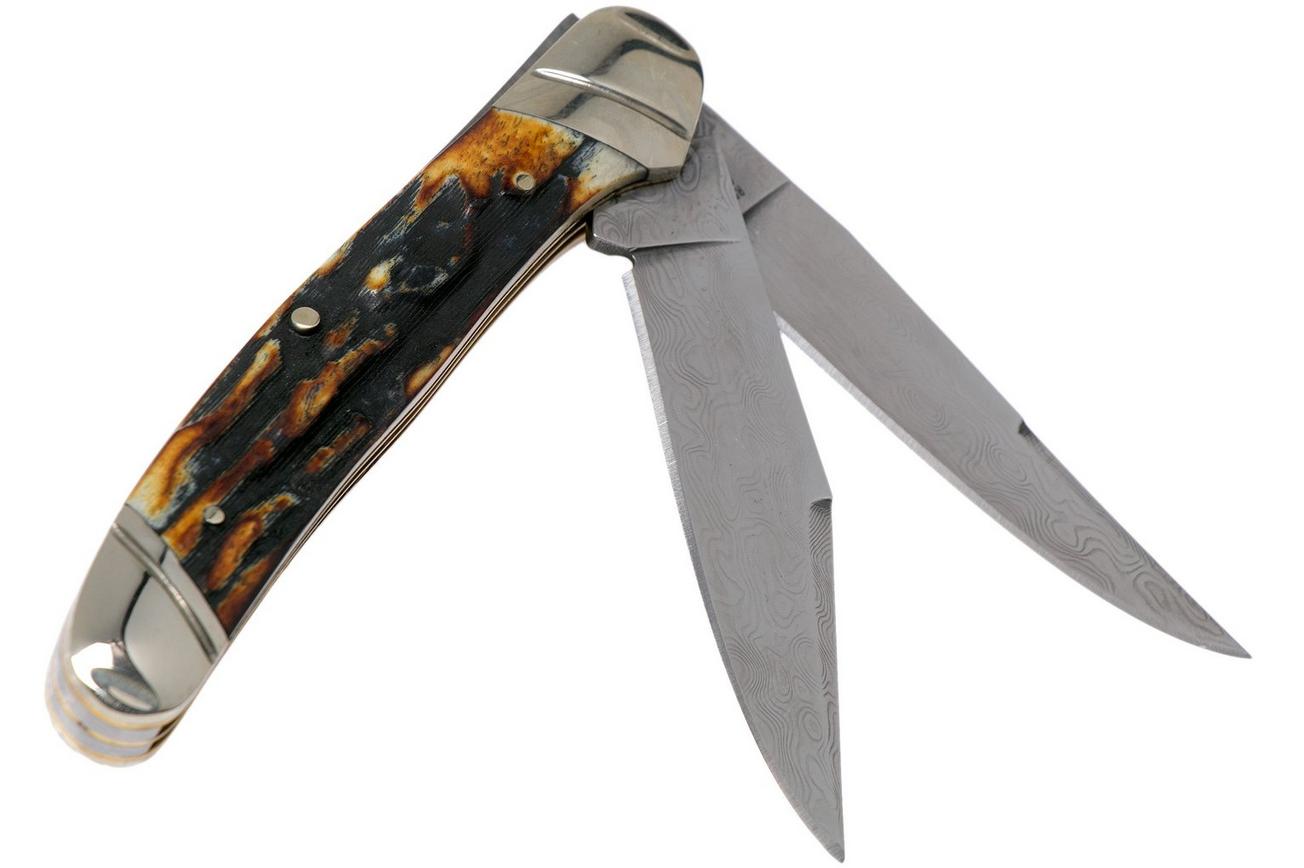 Rough Ryder Copperhead Cinnamon Stag RR2161 Damascus slipjoint zakmes