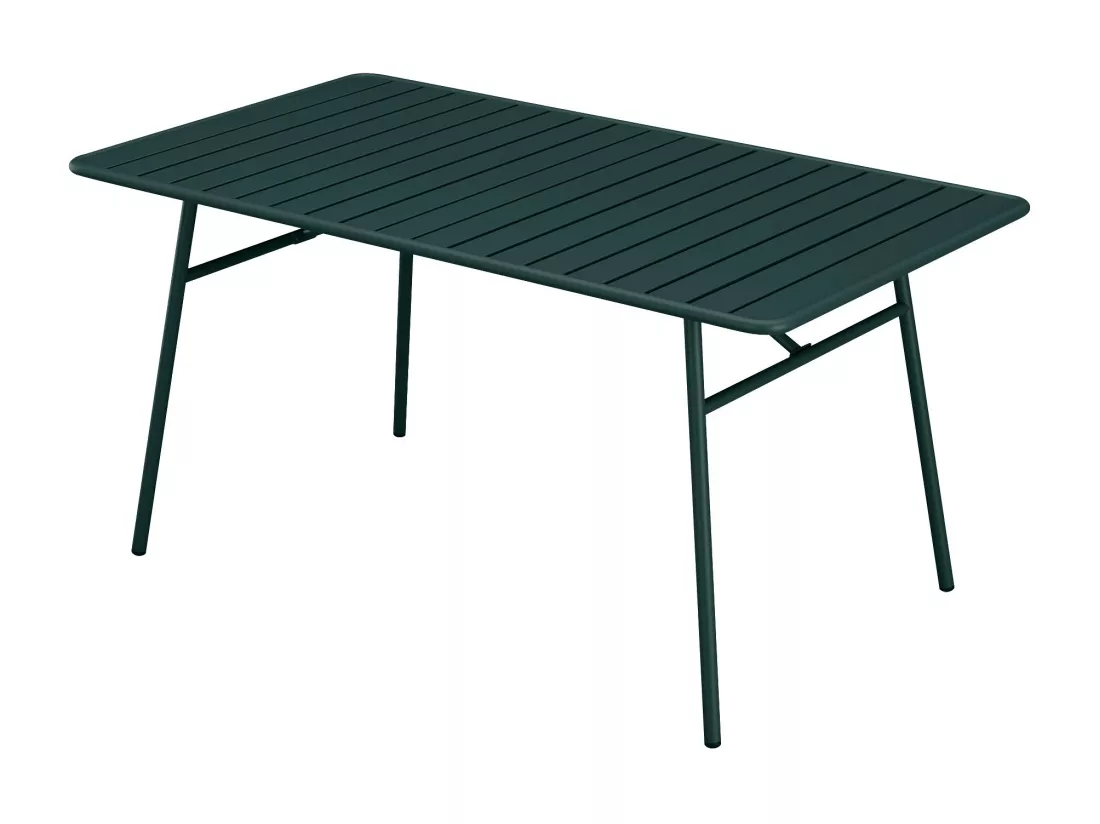 Table de jardin L.160 cm en métal - Vert sapin - MIRMANDE de MYLIA