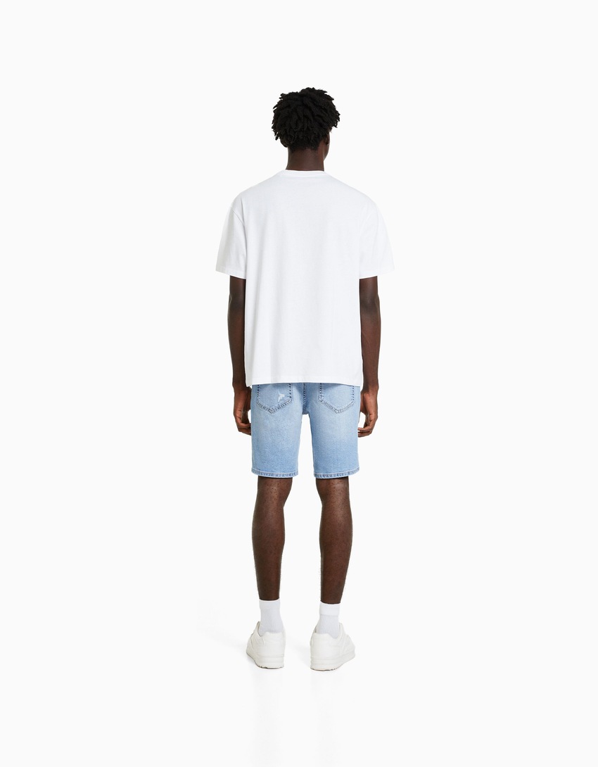 Bermuda jeans rasgada