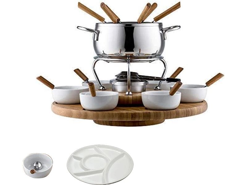OHMEX Fondue-Set OHM-FND-2229 29 Teile, Braun/Silber Fondue-Set