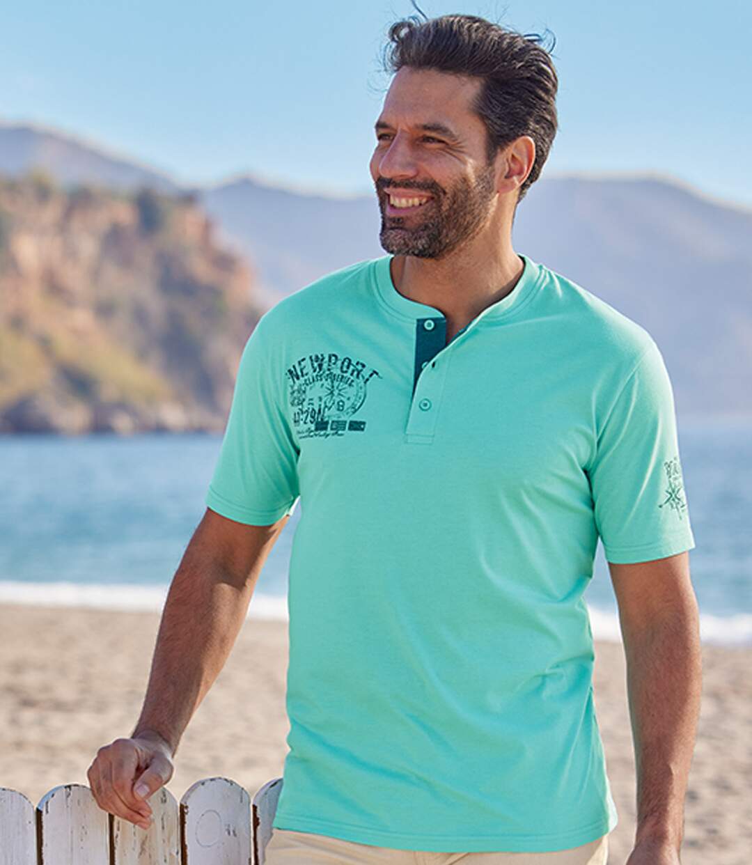 Lot de 2 Tee-Shirts Col Tunisien Nautic