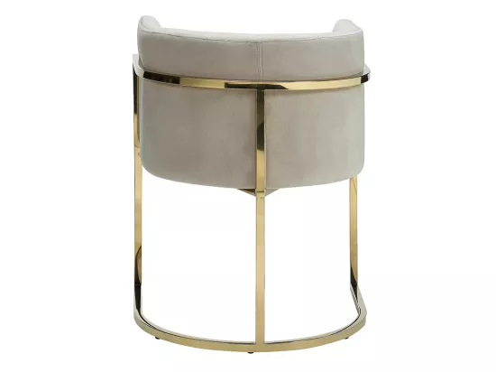 Chaise avec accoudoirs - Velours et acier inoxydable - Beige et doré - PERIA de Pascal MORABITO