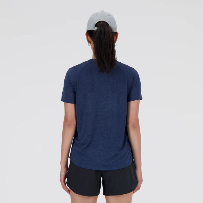 New Balance Dame T-shirts Athletics Short Sleeve Blå