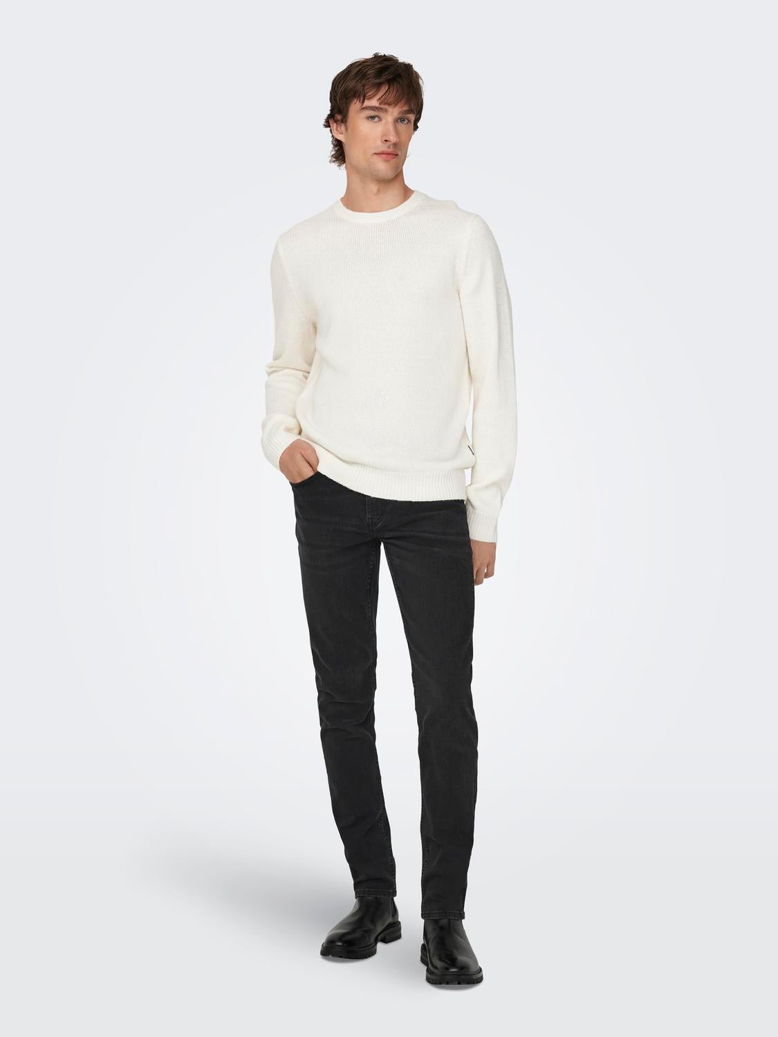 ONSLOOM Mittlere Taille Slim Fit Jeans Black Denim