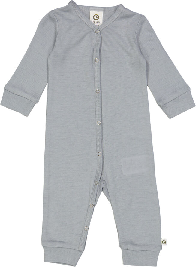 Müsli by Green Cotton Woolly bodysuit Jasmin blue