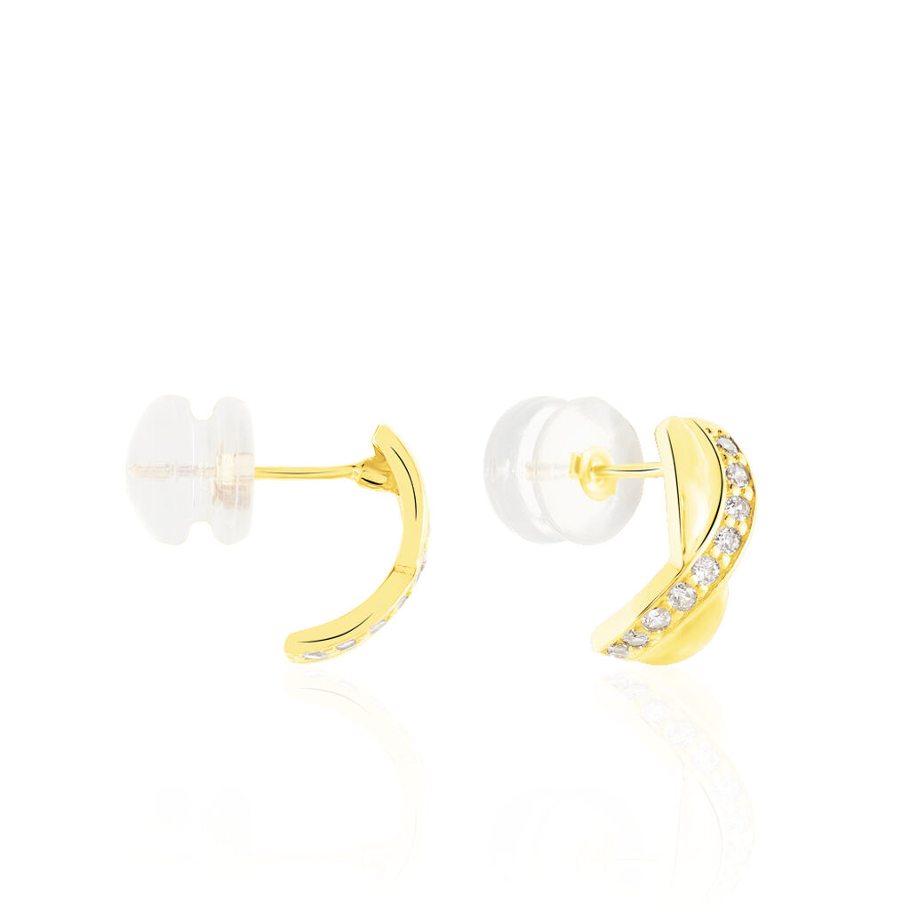 Créoles Izefia Rondes Or Jaune Oxyde De Zirconium