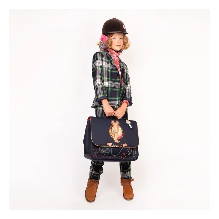 Jeune Premier Cartable Midi Cavalier Couture | Bleu marine