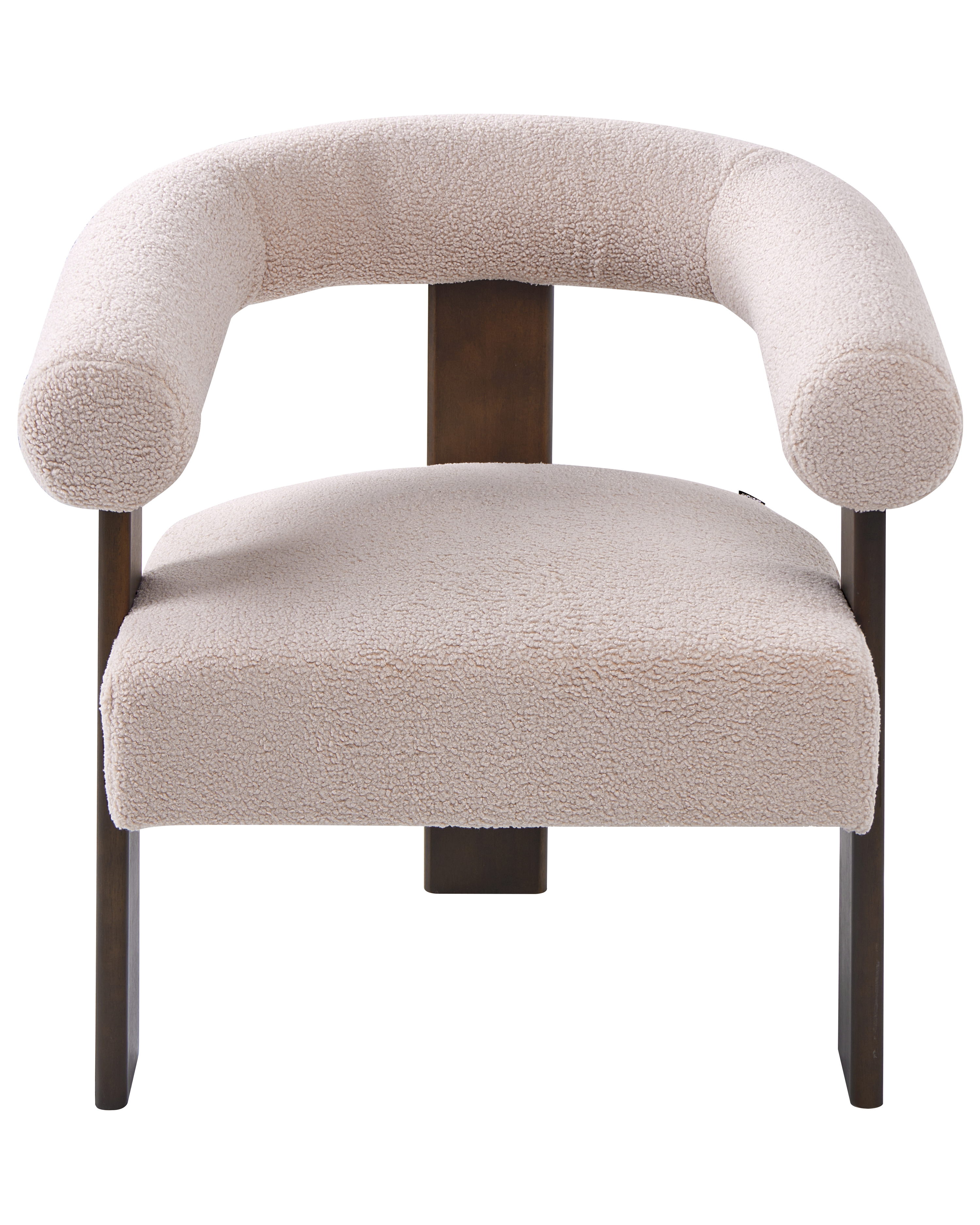 Fauteuil ILBRO Bouclé Donkerbruin/beige