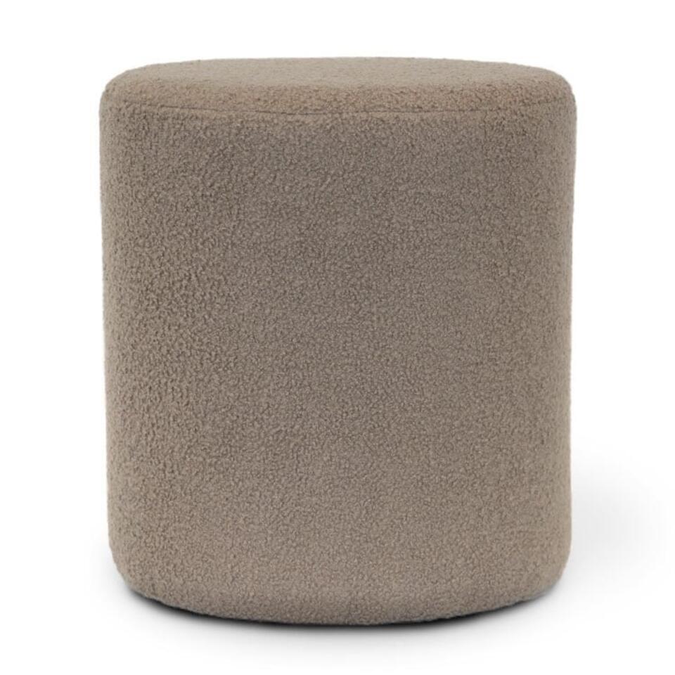 Unique Living - Poef Teddy Taupe -35x38cm
