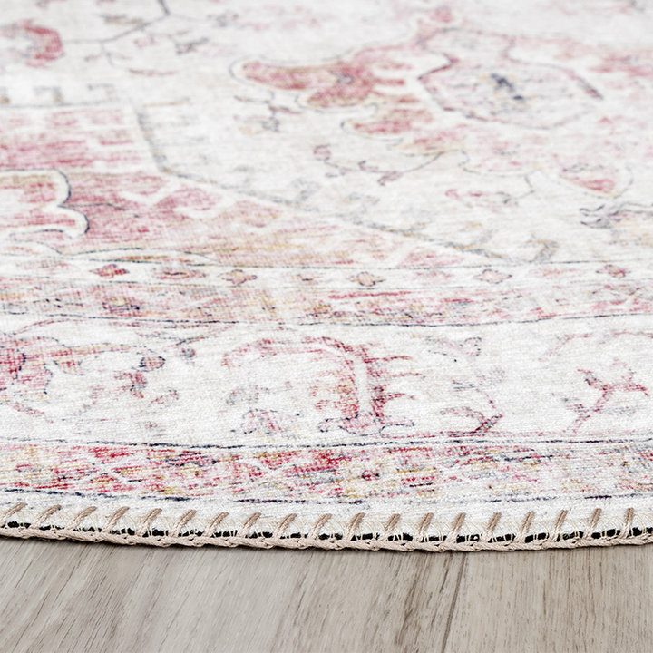 Rond Vintage vloerkleed - Lago Roze | Hoge kwaliteit