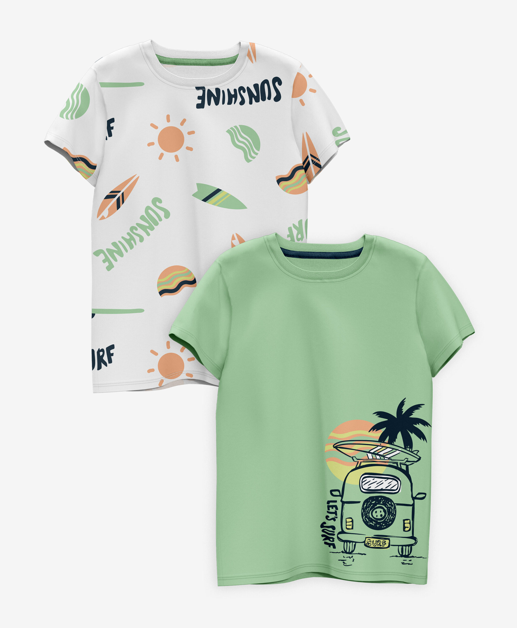 T-Shirts, 100% Baumwolle, 2er-Pack