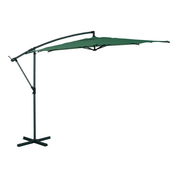 Parasol déporté carré MANOA Vert olive / Graphite