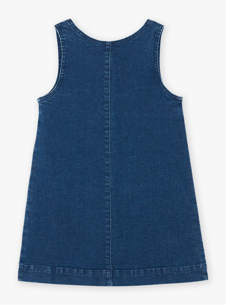Robe chasuble en denim bleu foncé