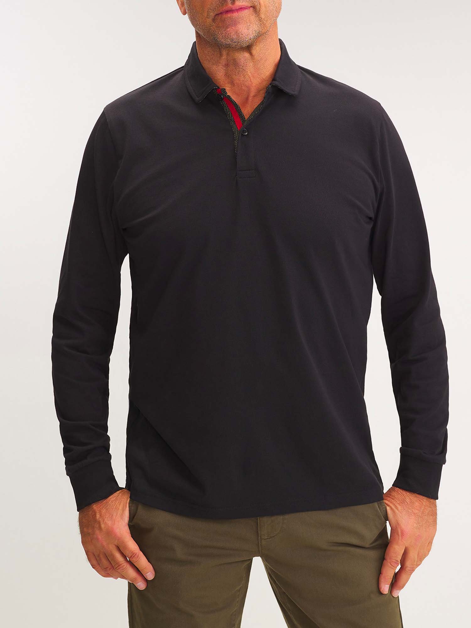 Polo Homme Manches Longues Noir