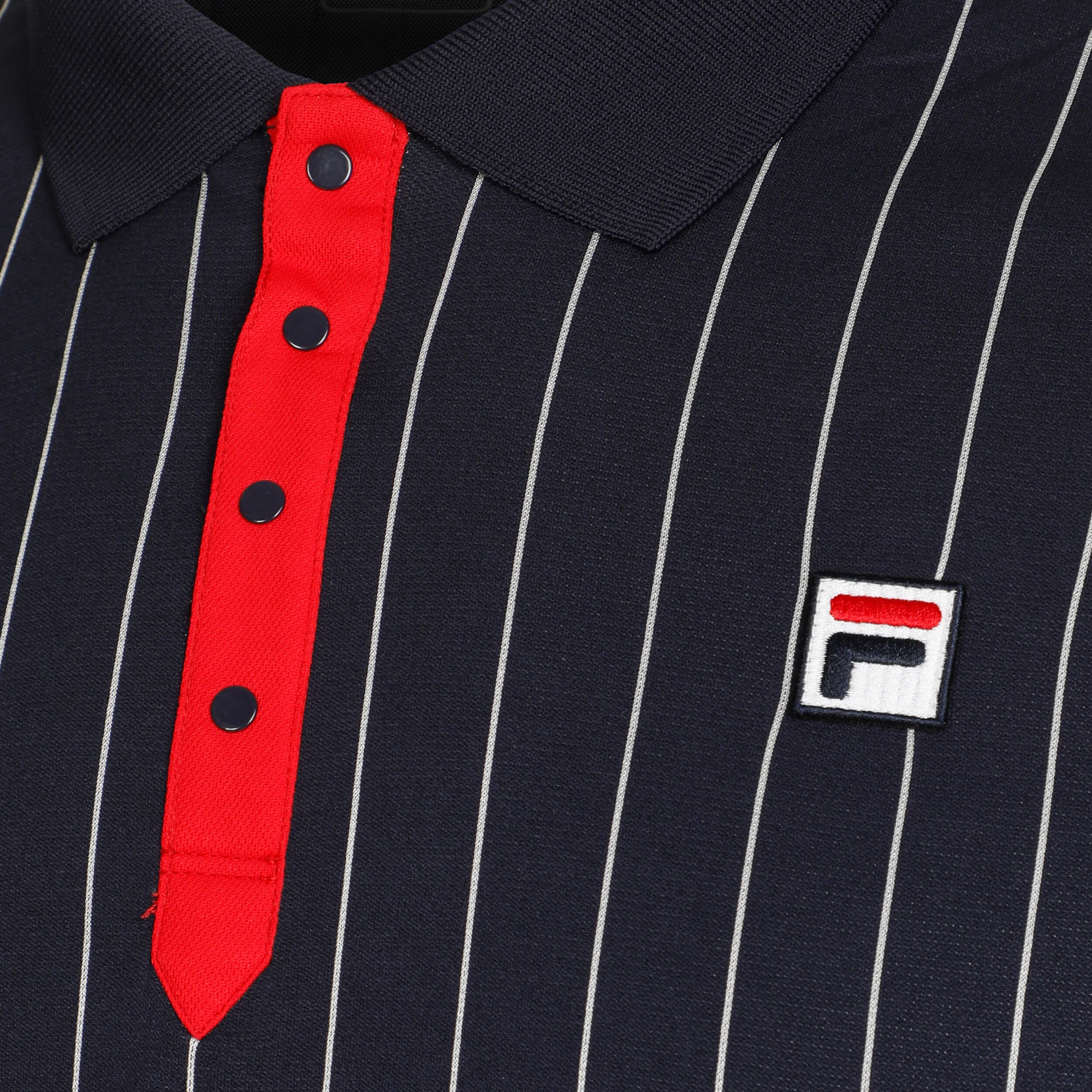 Fila Stripes Polo Hommes - Bleu Foncé , Blanc