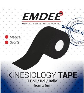 Emdee Kinesiology Tape Zwart Non Cut 1ST