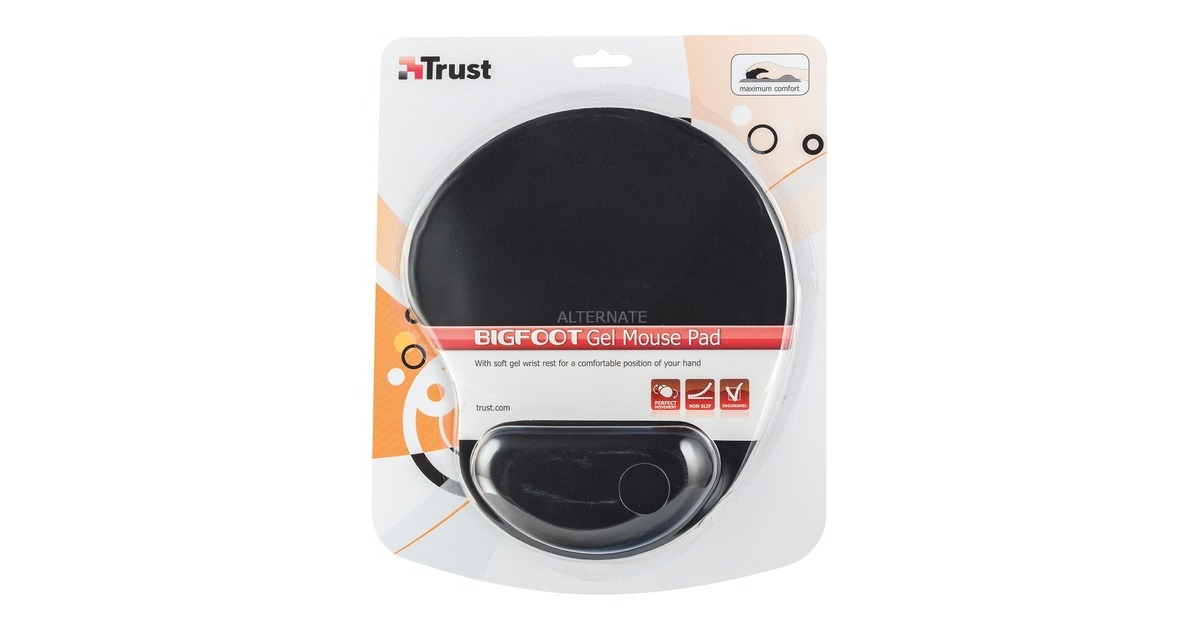 TrustBigfoot Gel Mouse Pad  (Zwart, 16977)
