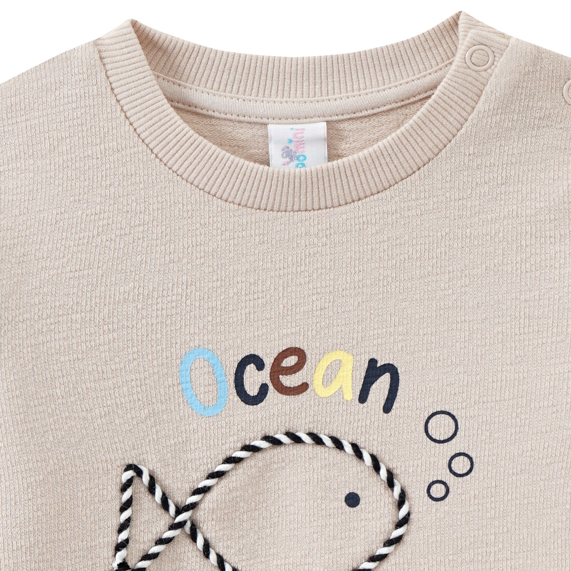 Topomini Baby Sweatshirt mit Fisch-Applikation beige