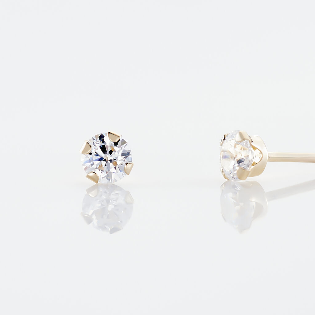 Boucles D'oreilles Puces Eddie Or Jaune Oxyde De Zirconium