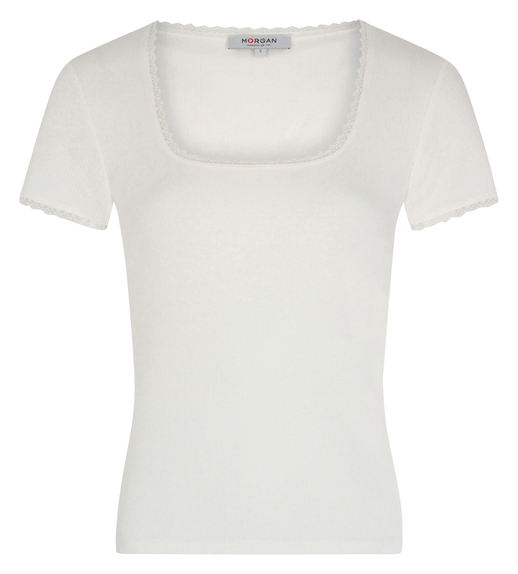DLUBI - Tee-shirt dentelle en coton mélangé | Blanc