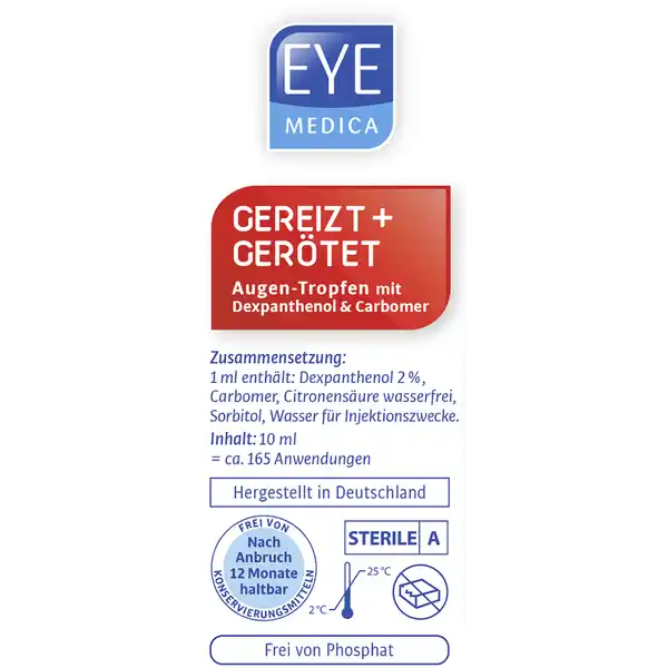 Augentropfen Gereizt + Gerötet