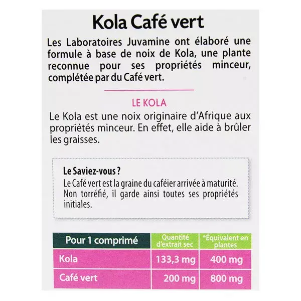 Juvamine Excesso de Peso Cola Café Verde 30 comprimidos