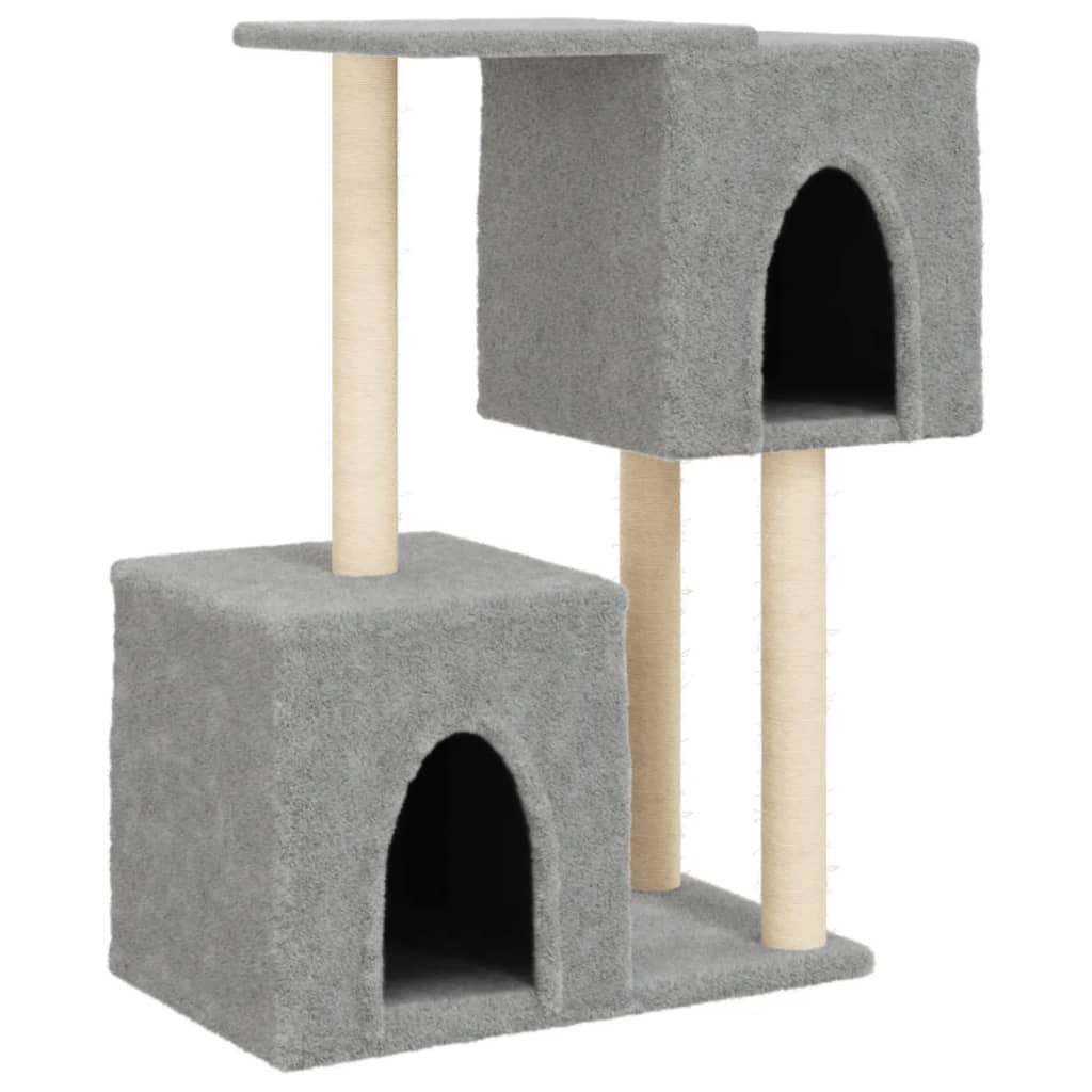 Arranhador para gatos vidaXL com postes de sisal cinza claro, 86 cm