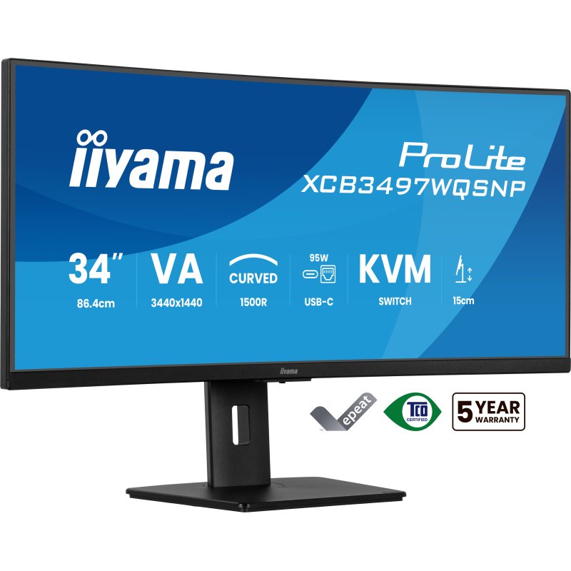iiyama ProLite XCB3497WQSNP-B1 écran plat de PC 86,4 cm (34