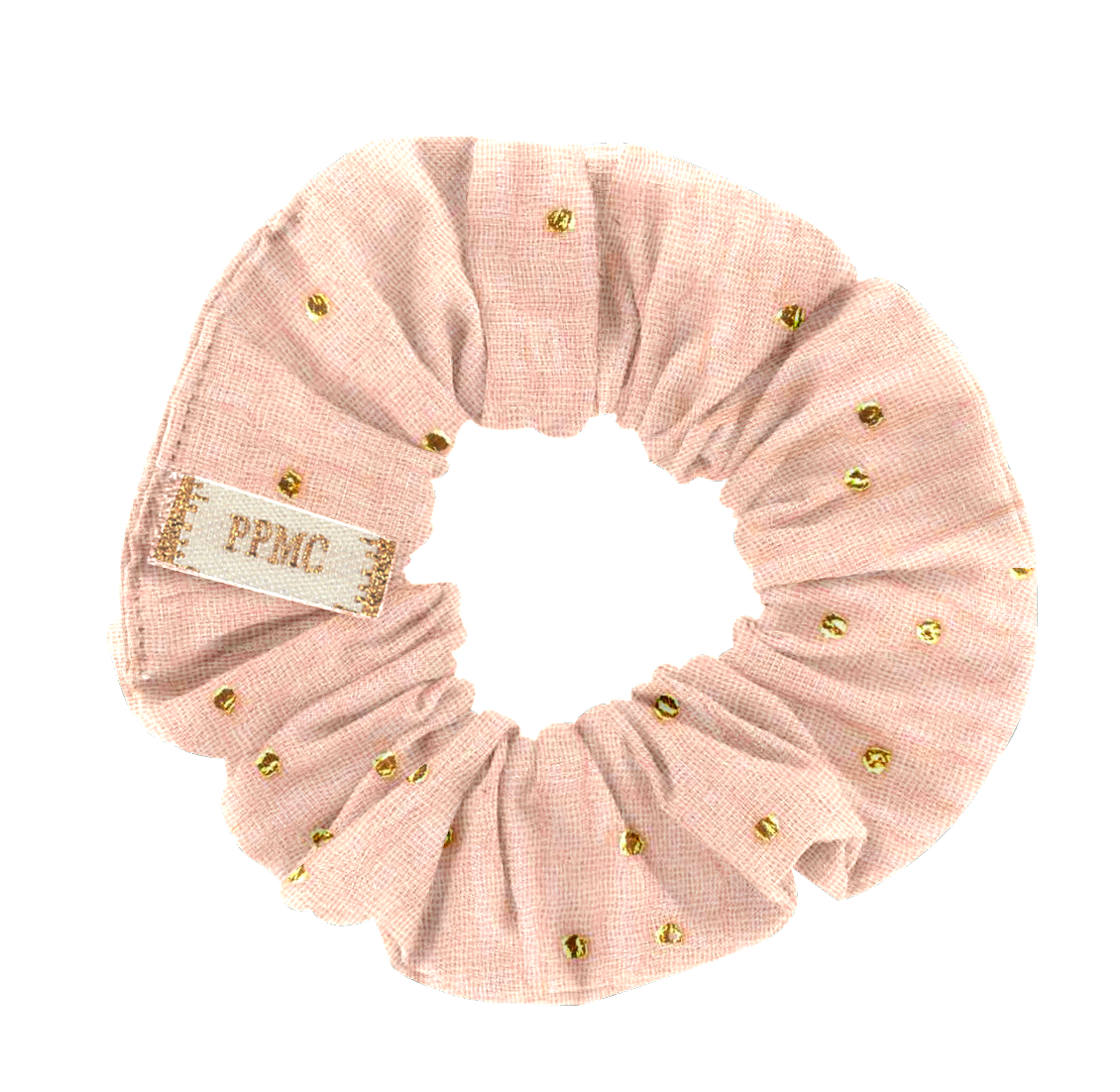 Petit Chouchou Gaze Pois Or Rose