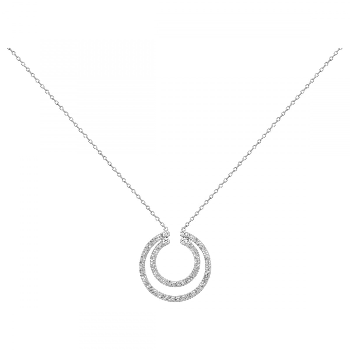Collier mono-motif en Argent avec oxyde de zirconium blanc