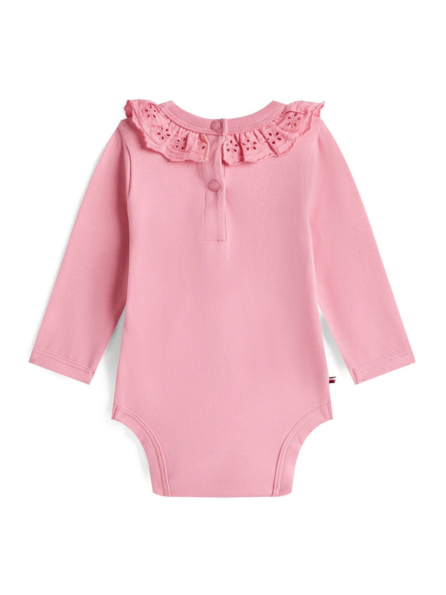 Roze - Tommy Hilfiger Essential Broderie Anglaise Collar Bodysuit