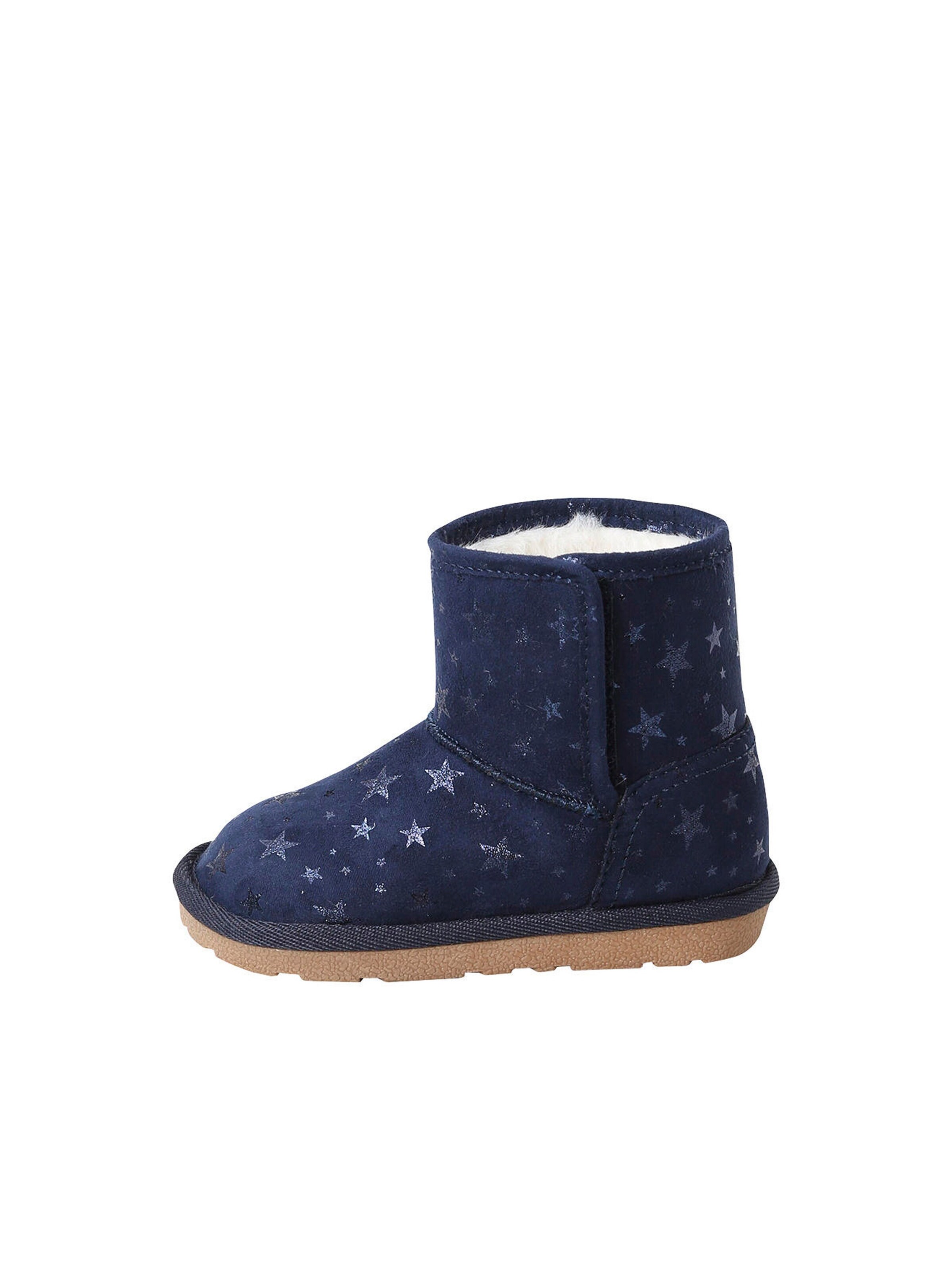 Vertbaudet Gefütterte Mädchen Baby Winterstiefel marine sterne glanzeffekt