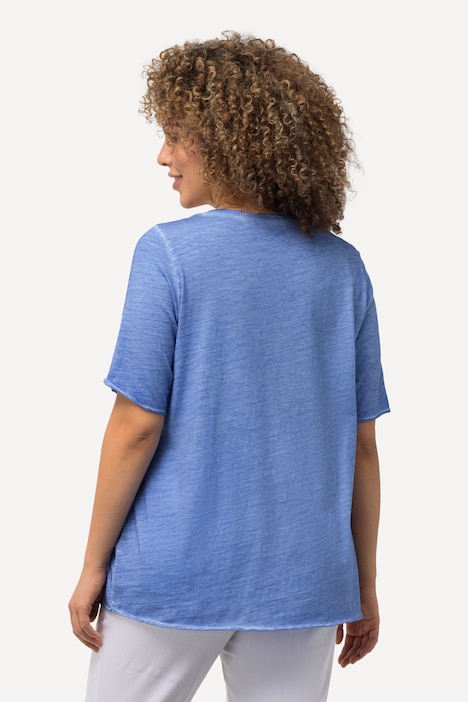 T-Shirt, Flockdruck, Classic, Rundhals, Halbarm